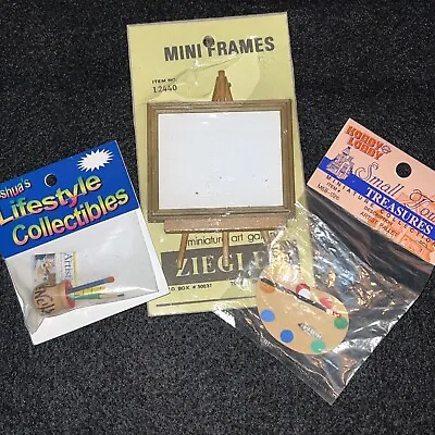 Lot Of Miniature Art Supplies Mini Frame Artist Magazine Pencils Holder Pallet • $9.99