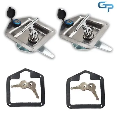 2 XTrailer Door Latch T-Handle Lock Stainless Steel Keys Camper RV Truck Toolbox • $23