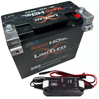 Limitless NSL-12AH Lithium Audio Battery Powersport W/ Charger & Wire Adaptors • $669