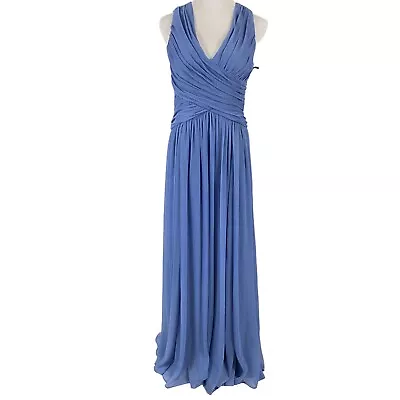 DRESS By Vera Wang Womens Dress Size 8 Gown Bridesmaid Wedding Blue Long DEFECTS • $39.95