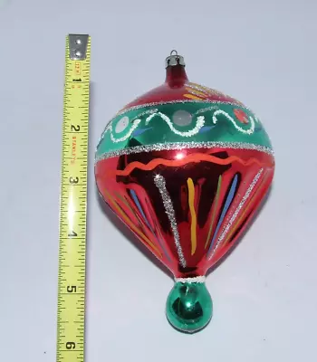 JUMBO Mercury Glass 2 Tier Drop Finial Poland Christmas Ornament XL Excellent • $49.95