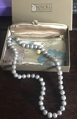 Stunning Honora Freshwater Pearl Necklace 14 Ct White Gold Clasp Pouch & Box New • £64.59