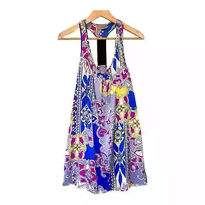 Alice & Trixie Silk Dress Razor Back Geometric Floral Mini Size S • $28