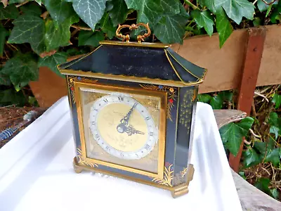 MAPPIN & WEBB Solid Elliott London Art Deco Lacquer Chinoiserie Mantel Clock • $227.39