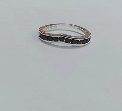 £11 • Buy Natural Boi Ploi Black Spinel Wishbone Ring In Sterling Silver Size N