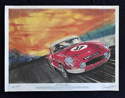 2x SIGNED MG MGB Dawn Le Mans 1964 Ltd Ed Print Paddy Hopkirk Rally Myke Carroll • $250
