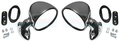 Pair Of Classic Mini GP Bullet Domed Style Chrome Stainless Steel Door Mirrors • $72.74