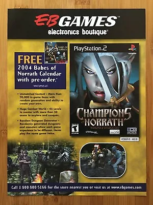 Champions Of Norrath PS2 2003 Print Ad/Poster Official EB GAMES Art EverQuest • £14.24