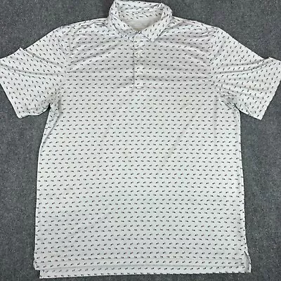 Vineyard Vines Polo Shirt Mens Extra Large White Shark Fin Performance Golf Wear • $14