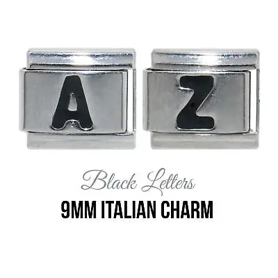 Black Letter Choice Of A-Z Italian Charm - Fits 9mm Italian Charm Bracelet • £4.99