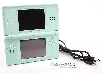 Nintendo DS Lite Console Handheld Light Blue + USB Charging Cable TESTED WORKING • $79.95