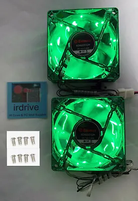 Lot 2: NEW Enermax 80mm Green 3pin LED Smart Case Cooling Fan + Thermal Control • $21.50