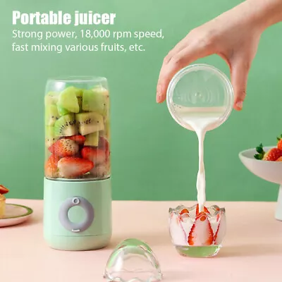 500ml Mini Portable Blender Bottle USB 6 Blades Fruit Fresh Juicer Mixer Machine • $29.88