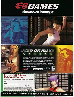 2004 EB Games Dead Or Alive Online With Microsoft Xbox Live Game Print Ad/Poster • $11.90