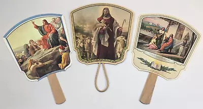 Lot Of 3 Vintage 1930s Era Church Jesus Advertising Fans From Missouri & Kansas • $45