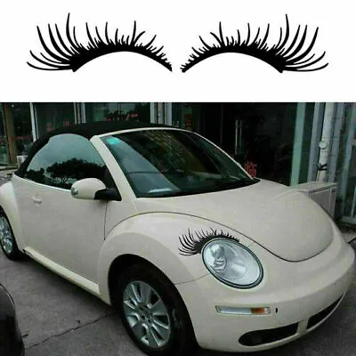 2x Car Eyelashes Stripe Decal Headlight Fog Eyebrow Stickers For VW Beetle Fiat • $9