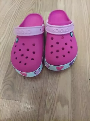 Crocs Disney Mickey Mouse Slip On Clog Size J 2 Pink Shoes (don't Light Up) • $11