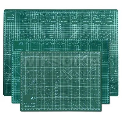 Double Sided A2A3A4 Cutting Mat Non Slip Self Healing Printed Grid Lines Mats • £5.81