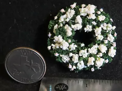 Wreath Dried Artificial Flowers Floral Front Door Winter 1:12 Miniature 1768 • $9