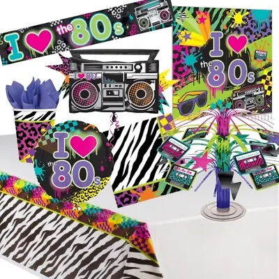 1980's Electro Pop Decade Party Tableware Decorations And Balloons • £5.85