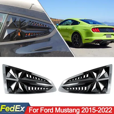$1059.99 • Buy For Ford Mustang 2015-2022 GT Carbon Fiber Look Side Window Quarter Scoop Louver