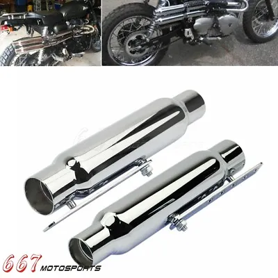 12  Shorty Exhaust Pipes For Honda CB Yamaha XS Suzuki Bobber BMW Cafe Racer • $135.99