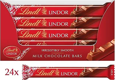 Lindt LINDOR Milk Chocolate Bars 38 G (Pack Of 24) Perfect For All Occasions • £20