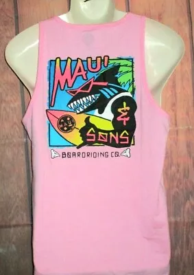 Mens Maui And Sons Shark Pink Tank Top T-shirt Size M • $19.90