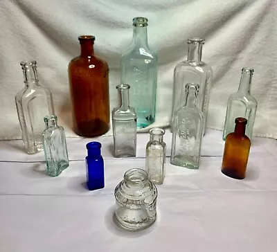 Lot Of 12 Turn Of The Century Cork Top Embossed Bottles - No Reserve • $5.25