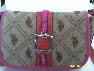 U.S Polo ASSN. Women Purse Zipper And 2 Inside Pockets Pink And Orange Leather • $27.95