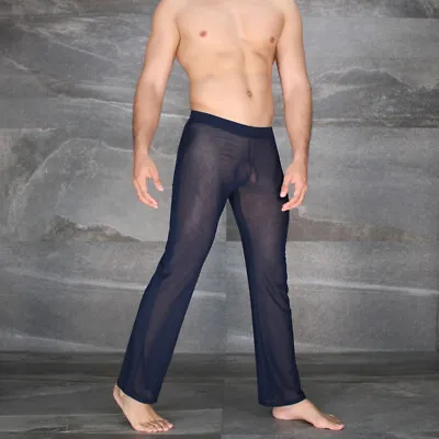 NEW Men's MCKILLOP Sheer Mesh Pose Lounge Pants SCKUS-BK1 | Medium | Navy  • $16.10