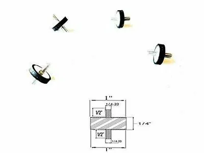 (4)Rubber Vibration Isolation Mount (1  Diameter X 1/4 Height) 1/4 -20 X 1/2   • $13.99