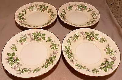 4 Homer Laughlin Greenbriar 8.25  Soup Bowls Eggshell Georgian Leaves Berries • $12.95