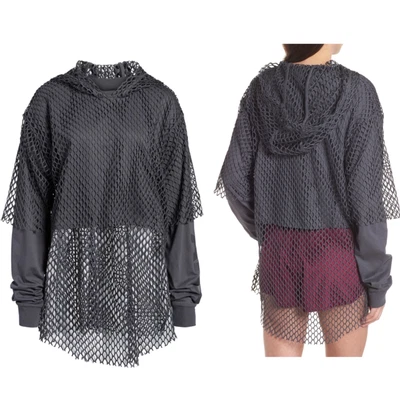 £84.02 • Buy NWT IVY PARK Double Layer Mesh Net Shirt Hoodie Tunic Logo Crop Sweatshirt XL