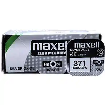 Maxell 371 370 SR920SW SR69 AG6 1.55V Silver Oxide Watch Battery Long Expiry • £1.91