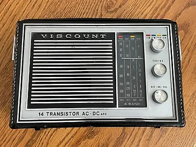 Vintage Viscount 14 Transistor AM/FM/MB/SW Radio For Parts Or Repair  • $20.79