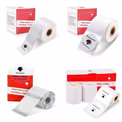 Phomemo M110/M200 Round Self-Adhesive Labels Sticker White/Clear Thermal Paper • $6.80