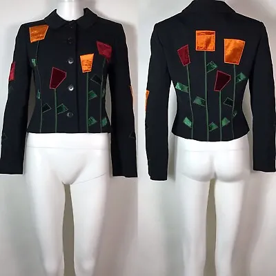 Rare Vtg Moschino Black Tulip Jacket M • $238