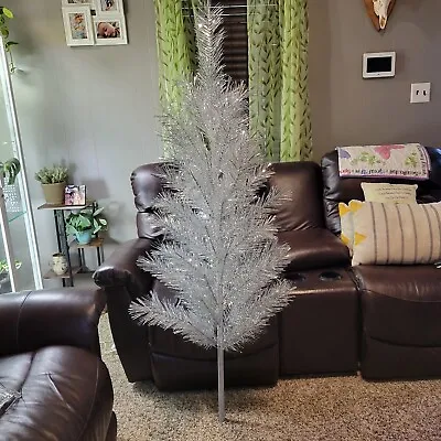 Vintage Aluminum Silver Christmas Tree 64 Branches No Stand No Box • $175