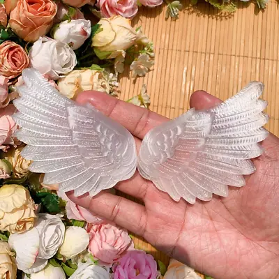 Selenite Angel Wings Hand Carved Selenite CrystalMeditation StatueReiki Heali • $12.25