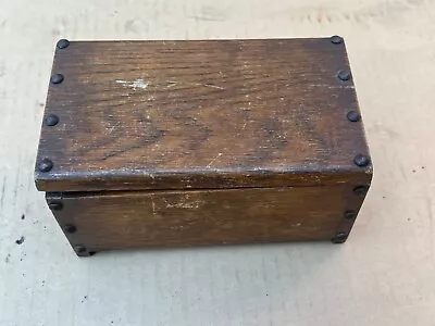 £19.99 • Buy Antique Old Arts And Crafts Studded Jewellery Wood Music Box