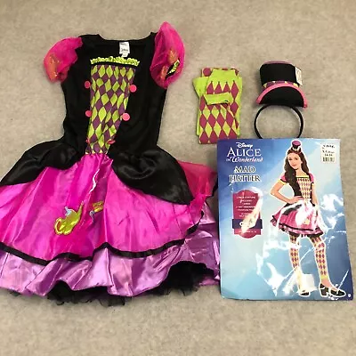 Disney Alice Wonderland Costume Child Size XL 14-16 Halloween Mad Hatter EUC • $13