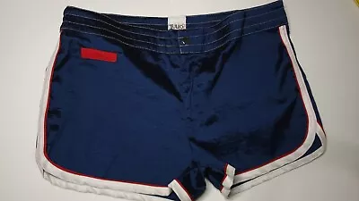 Rare Vintage Tulio Mens  Swimsuit Trunks Medium Blue • $26