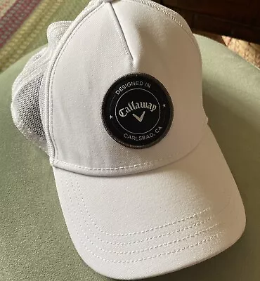 Callaway Golf Hat White With Black Logo Adjustable Breathable • $18.95