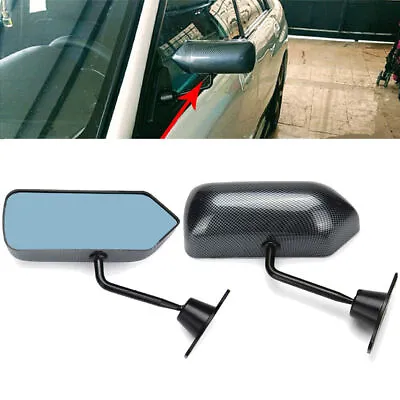 2pcs Carbon Fiber F1 Style Racing Car Rear View Side Mirror Assembly Blue Glass • $65.92