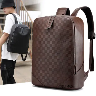 Fashion Mens Leather Travel Backpack Laptop Vintage School Shoulder Bag XLMJMAO • $32.55