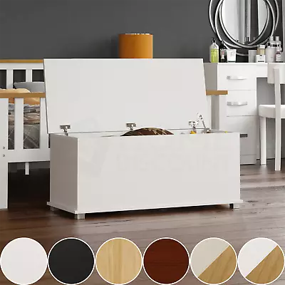 Ottoman Storage Chest Trunk Toy Box Bedding Blanket Large Wooden Bench Seat • £46.99