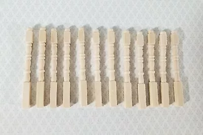 $8.75 • Buy Dollhouse Narrow Newel Posts Spindles Set Of 12 1:12 Scale Miniatures 2 3/8 