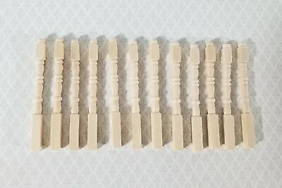Dollhouse Narrow Newel Posts Spindles Set Of 12 1:12 Scale Miniatures 2 3/8  • $8.48