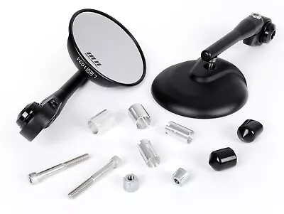 Aluminium CNC Round Handlebar End Mirrors Matt Black - VESPA GT GTS GTV 125 300 • $126.26